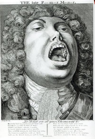 A néhai miniszterelnök, kiadó: G. Bickham, Mays Buildings, Covent Garden, 1743 alkotó: English School